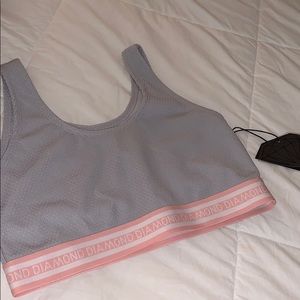 Diamond Supply Co. 💎Women’s Sports Bra Grey/Pink